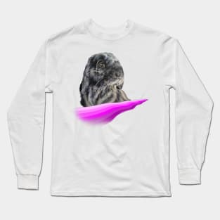 Beautiful black mini lop painting Long Sleeve T-Shirt